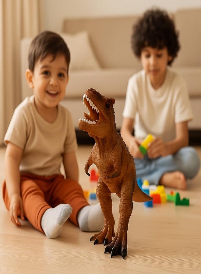 DTR Creation Piku Piku Musical T-Rex Dinosaur Toy 18cm - Brown Tyrannosaurus Rex Figure with Sound & Light | Realistic Jurassic Animal Toy for Kids | Educational Gift for Boys & Girls - Image 4